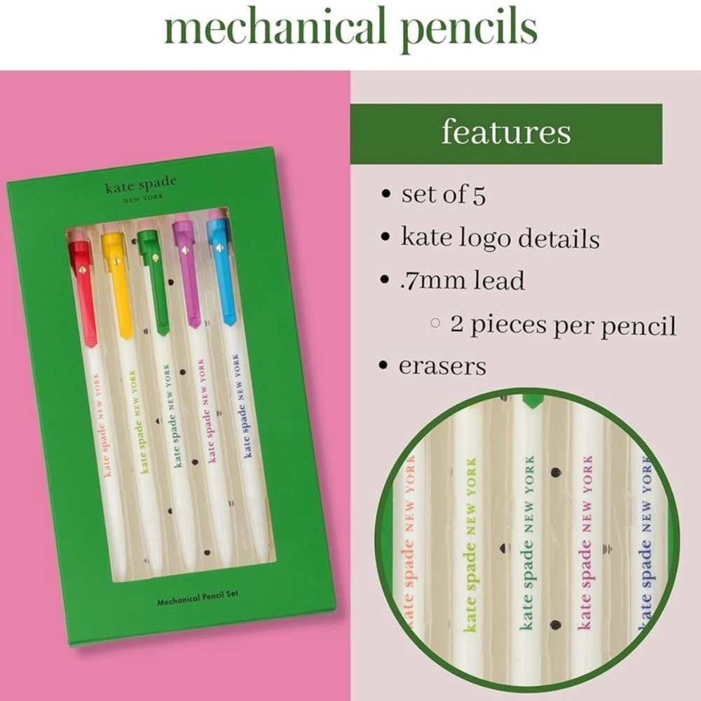 ♠️ KATE SPADE Stationery Bundle | Spiral Notebook & 5 Mechanical Pencils – NWT - Picture 11 of 14